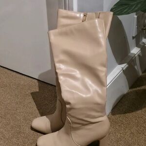 Source Unknown Beige Over the Knee Boots